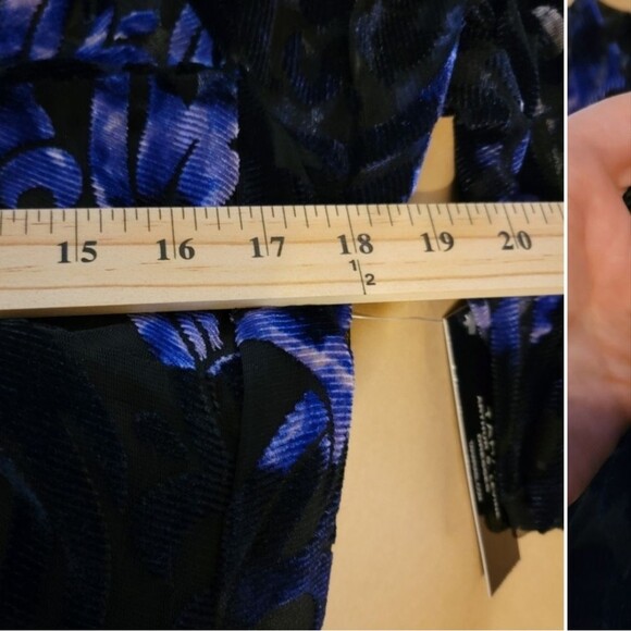 Tahari ASL Women's Size 8 Burnout Sheath Dress with Velvet details - Picture 8 of 13